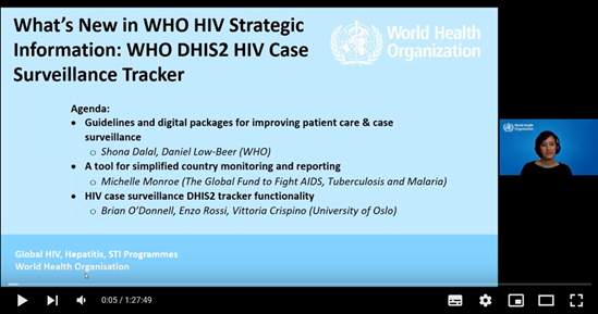 HIV Case Surveillance - Webinar about WHO DHIS2 Tracker Package