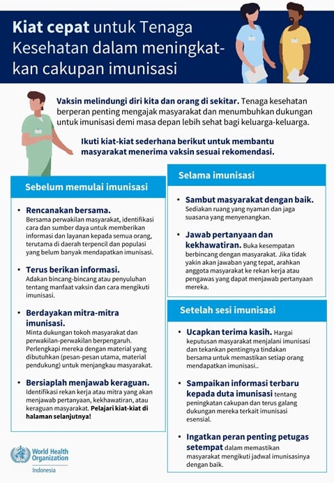 Quick tips for health workers for improving vaccination uptake